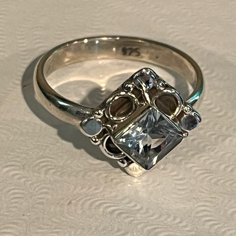 Sterling silver and natural topaz ring, size 5, new! - Picture 4 of 9